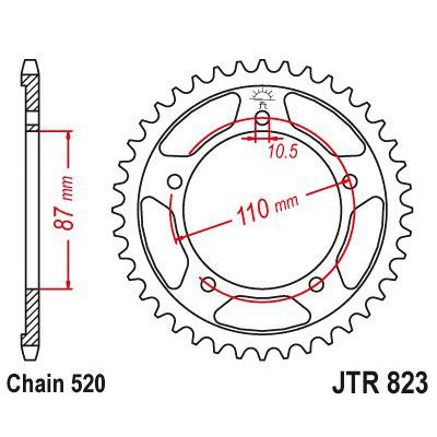 Load image into Gallery viewer, JT Sprockets Front Steel Sprocket 47 Tooth 47T 520 Chain JTR823.47