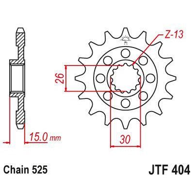 Load image into Gallery viewer, JT Sprockets Front Steel Countershaft Sprocket 17 Tooth 17T 525 Chain JTF404.17