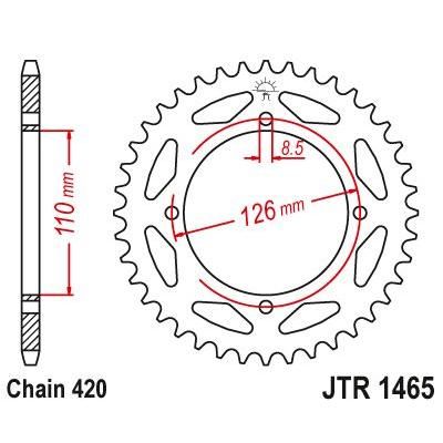 Load image into Gallery viewer, JT Sprockets Rear Steel Sprocket 47 Tooth 47T 420 Chain JTR1465.47