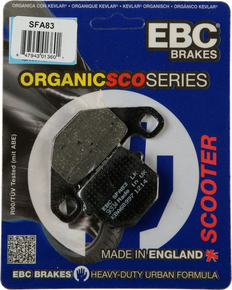 Load image into Gallery viewer, EBC 1 Pair Premium SFA Organic OE Replacement Brake Pads MPN SFA83