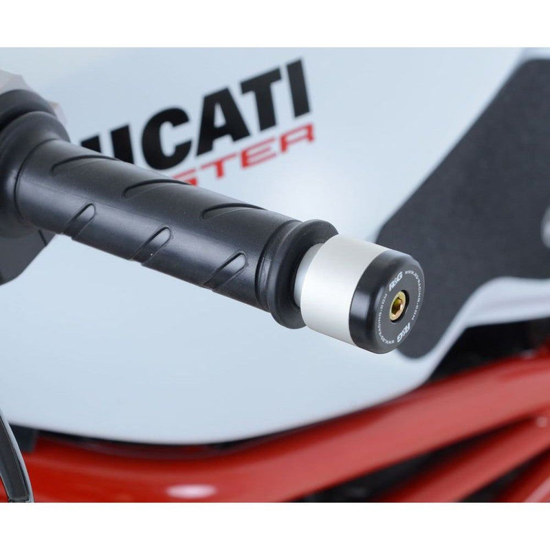 Load image into Gallery viewer, R&G Racing Black Bar End Sliders For 2008-2014 Ducati Monster 696