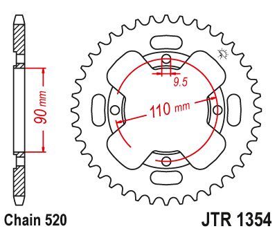Load image into Gallery viewer, JT Sprockets Rear Steel Sprocket 38 Tooth 38T 520 Chain JTR1354.38