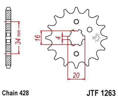 Load image into Gallery viewer, JT Sprockets Front Steel Countershaft Sprocket 12 Tooth 12T 428 Chain