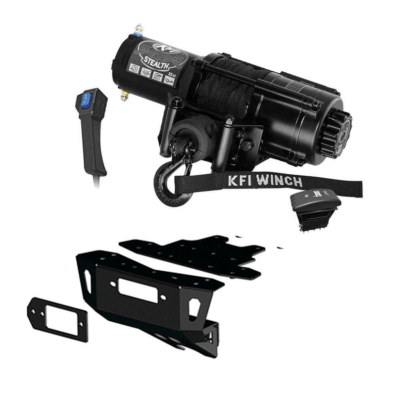 Load image into Gallery viewer, 5000 lb KFI Assault Winch Combo Kit (M1) For 2018-2019 Polaris Turbo RZR XP S