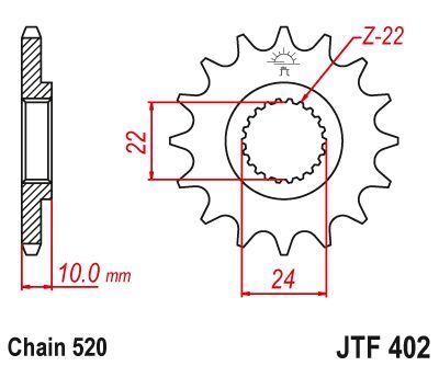 Load image into Gallery viewer, JT Sprockets Front Steel Countershaft Sprocket 16 Tooth 16T 520 Chain JTF402.16