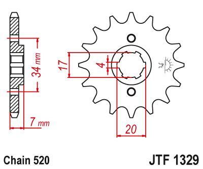 Load image into Gallery viewer, JT Sprockets Front Steel Countershaft Sprocket 13 Tooth 13T 520 Chain