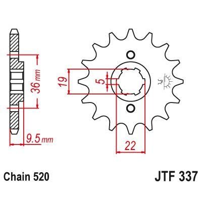 Load image into Gallery viewer, JT Sprockets Front Steel Countershaft Sprocket 13 Tooth 13T 520 Chain JTF337.13