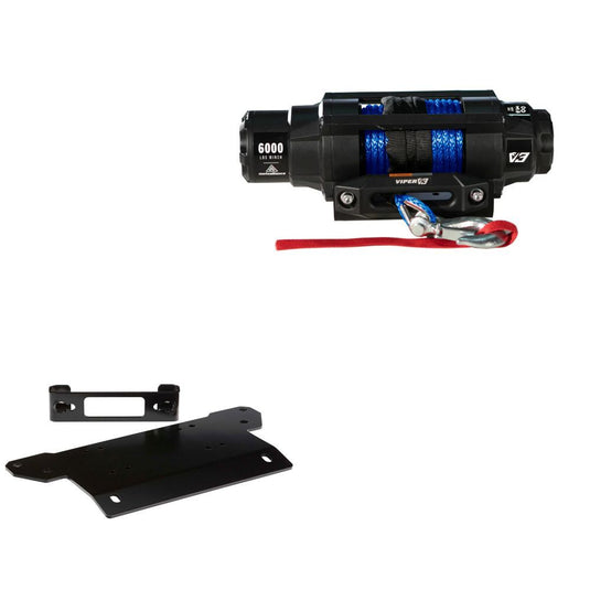 Viper 6000lbs V3 Winch Blue Rope With Mount For Polaris Ranger 900 Full Size 4x4 2013-2020