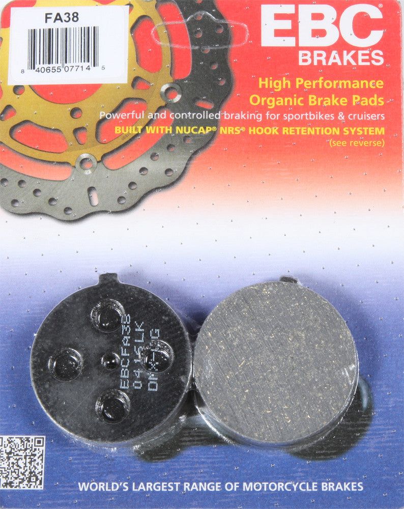 Load image into Gallery viewer, EBC 1 Pair Premium SFA Organic OE Replacement Brake Pads MPN FA38