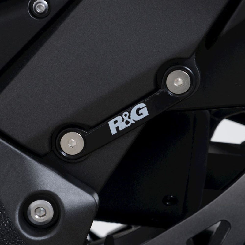 Load image into Gallery viewer, R&G Racing Black Footrest Delete Blanking Plates LHS For 2022-2024 Kawasaki KLR650
