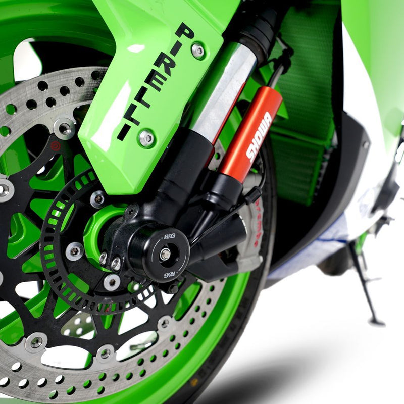 Load image into Gallery viewer, R&G Racing Black Fork Protectors For 2016-2019 Kawasaki Ninja ZX10R ZX1000