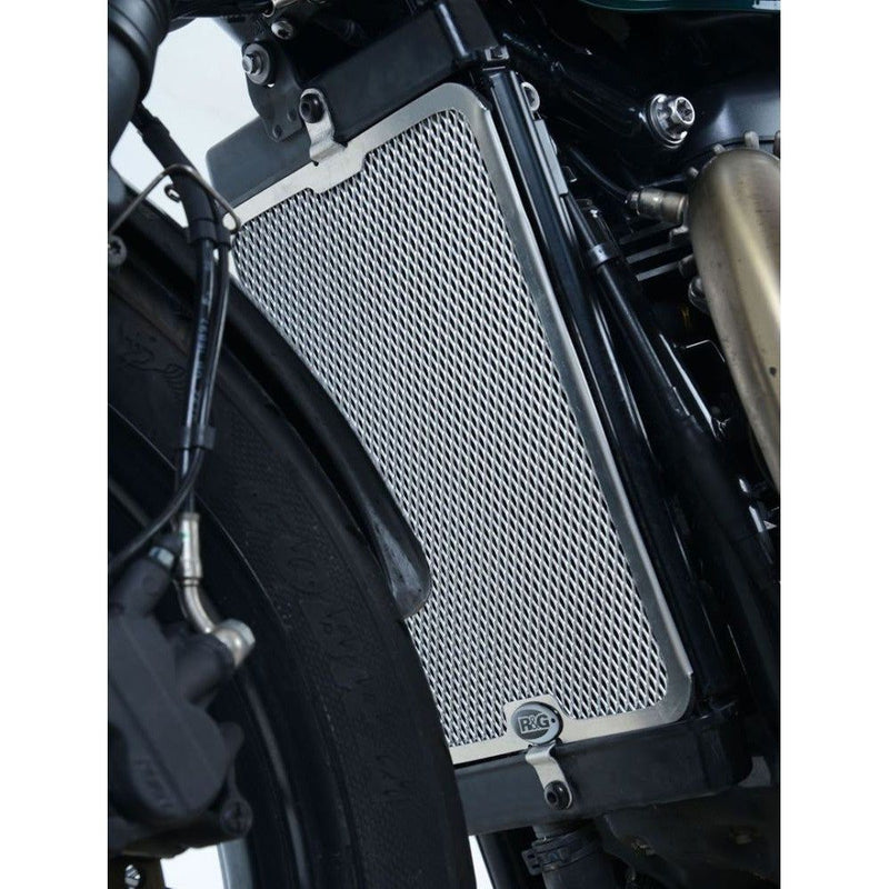 Load image into Gallery viewer, R&G Racing Silver Aluminum Radiator Guard For 2017-2020 Triumph Bonneville Bobber