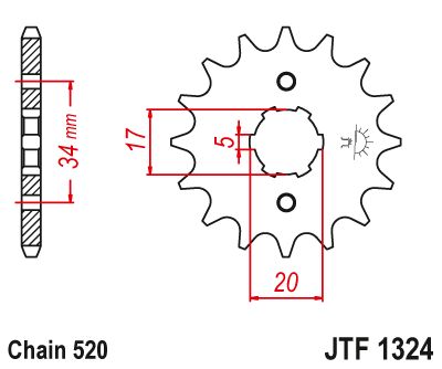 Load image into Gallery viewer, JT Sprockets Front Steel Countershaft Sprocket 12 Tooth 12T 520 Chain