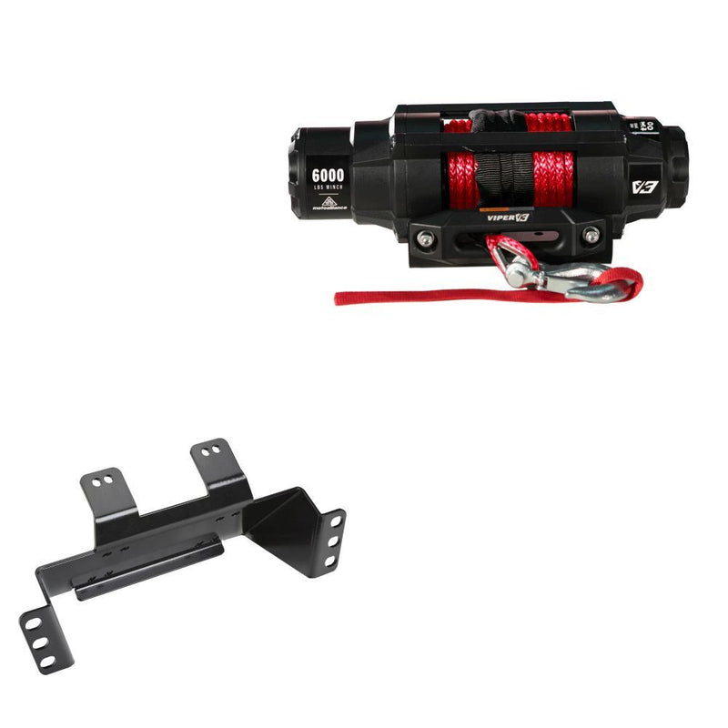 Load image into Gallery viewer, Viper 6000lbs V3 Winch Red Rope With Mount For Polaris Ranger EV EXTs 2015-2017