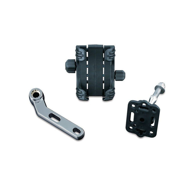 Load image into Gallery viewer, Kuryakyn Cradle Kit Clutch Chrome Perch Mount Device Black Harley Honda Indian