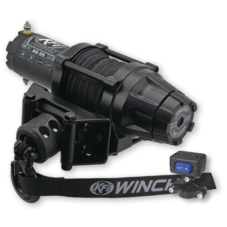 Load image into Gallery viewer, KFI 2500 ATV Assault Series Black Synthetic Winch AS-25