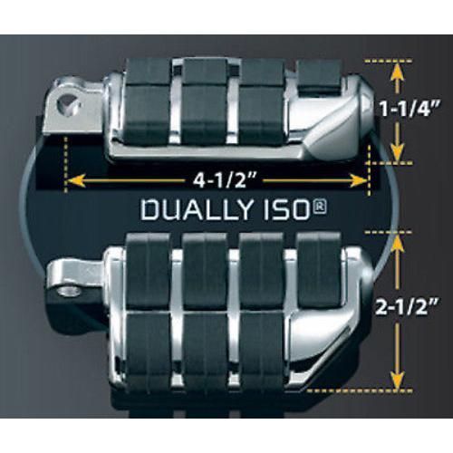 Load image into Gallery viewer, Kuryakyn Chrome 1-1/4" Clamp Engine Guard Frame Mount ISO Dually Footpegs Harley