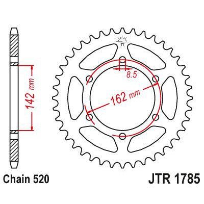 Load image into Gallery viewer, JT Sprockets Rear Steel Sprocket 48 Tooth 48T 520 Chain JTR1785.48
