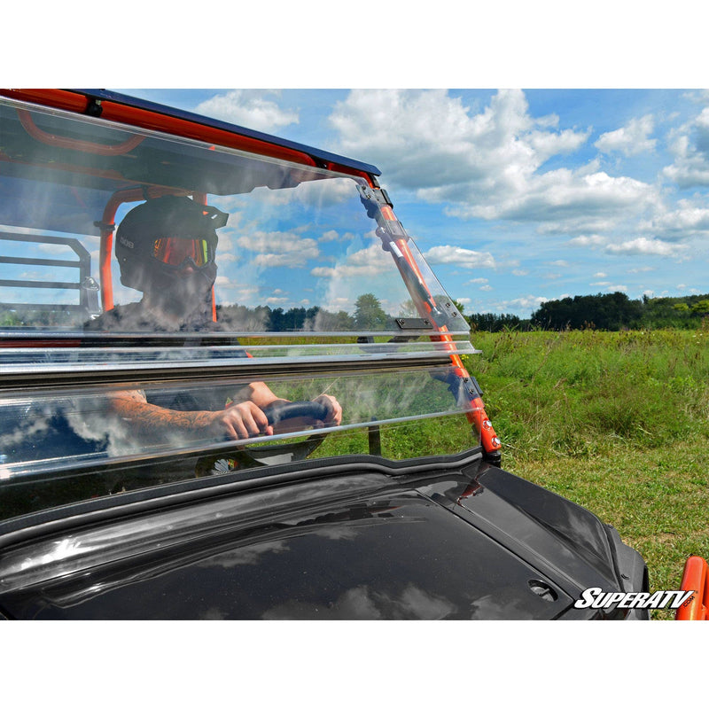 Load image into Gallery viewer, SuperATV Kawasaki Mule Pro Scratch Resistant Flip Windshield FWS-K-MULE-FXT-70