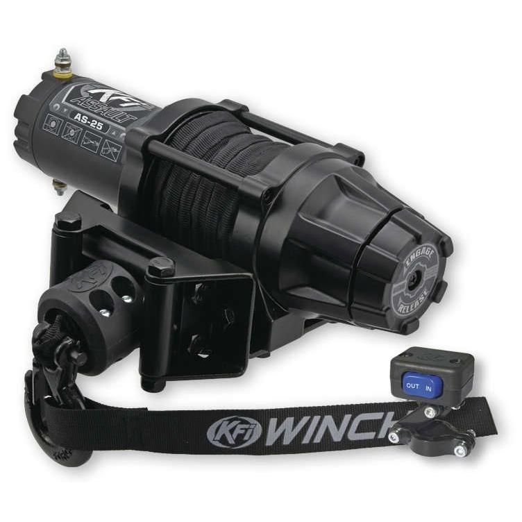 Load image into Gallery viewer, KFI 2500 ATV Assault Series Black Synthetic Winch AS-25