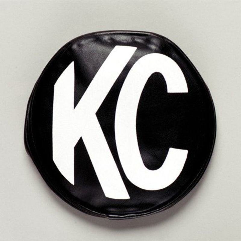 Load image into Gallery viewer, KC HiLiTES 5" Light Cover - Round - Soft Vinyl - Pair - Black / White KC Logo