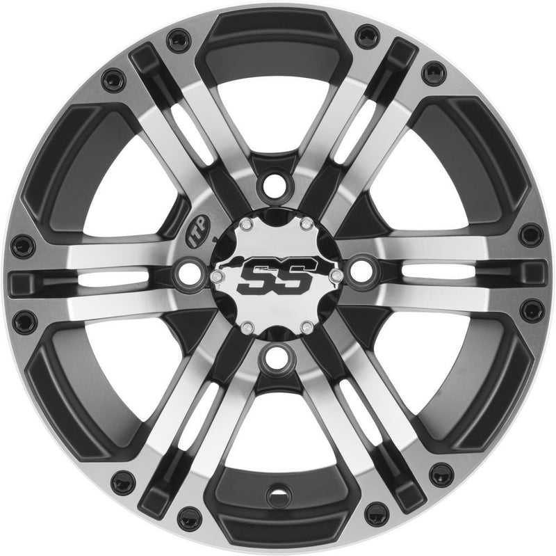 Load image into Gallery viewer, ITP Set of Four SS212 Alloy Wheels Machined Black 12x7 4/156 4+3