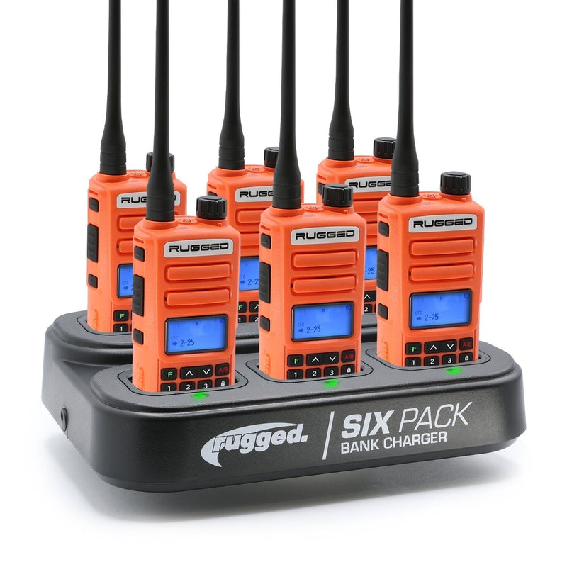 Load image into Gallery viewer, GMRS Handheld Radio and 6-Pack Bank Charger Bundle