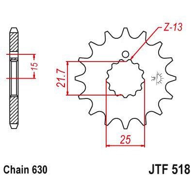 Load image into Gallery viewer, JT Sprockets Front Steel Countershaft Sprocket 15 Tooth 15T 630 Chain JTF518.15