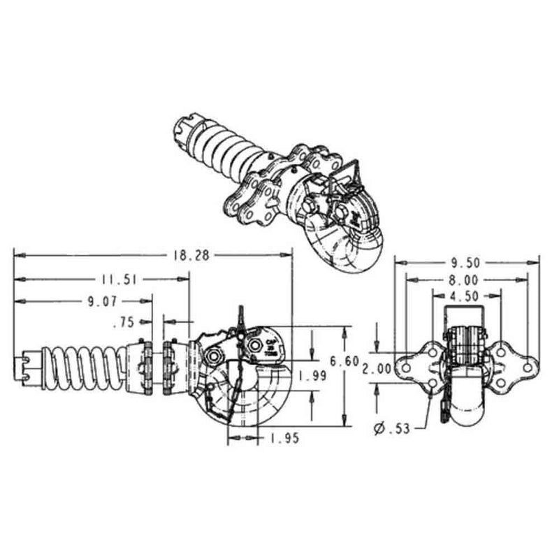 Load image into Gallery viewer, 25 Ton Forged Swivel-Type Pintle Hook - Commercial Mount