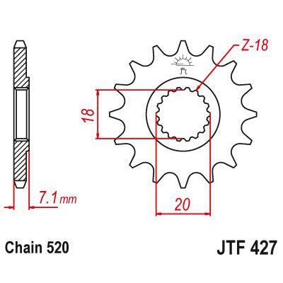 Load image into Gallery viewer, JT Sprockets Front Steel Countershaft Sprocket 13 Tooth 13T 520 Chain JTF427.13
