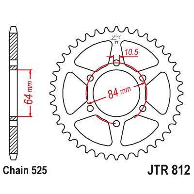 Load image into Gallery viewer, JT Sprockets Rear Steel Sprocket 41 Tooth 41T 525 Chain JTR812.41