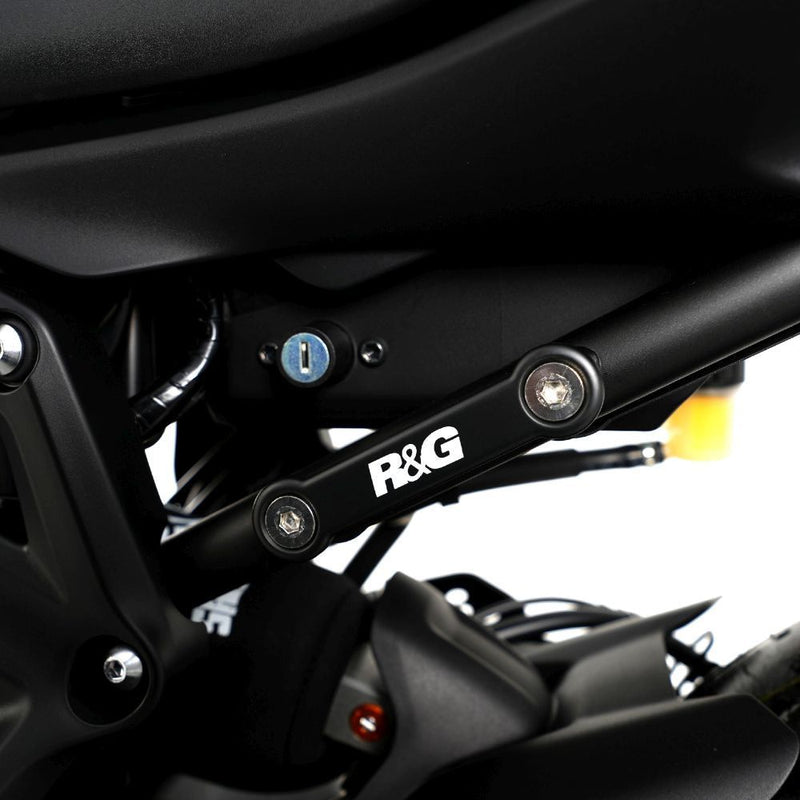 Load image into Gallery viewer, R&G Racing Black Footrest Delete Blanking Plate Kit For 2014-2024 Yamaha MT-07