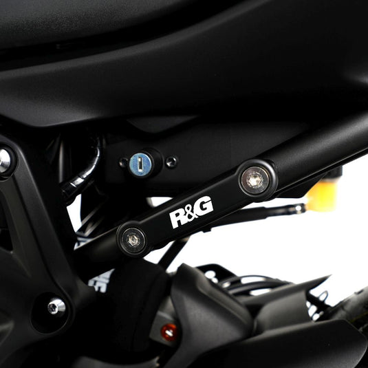 R&G Racing Black Footrest Delete Blanking Plate Kit For 2014-2024 Yamaha MT-07