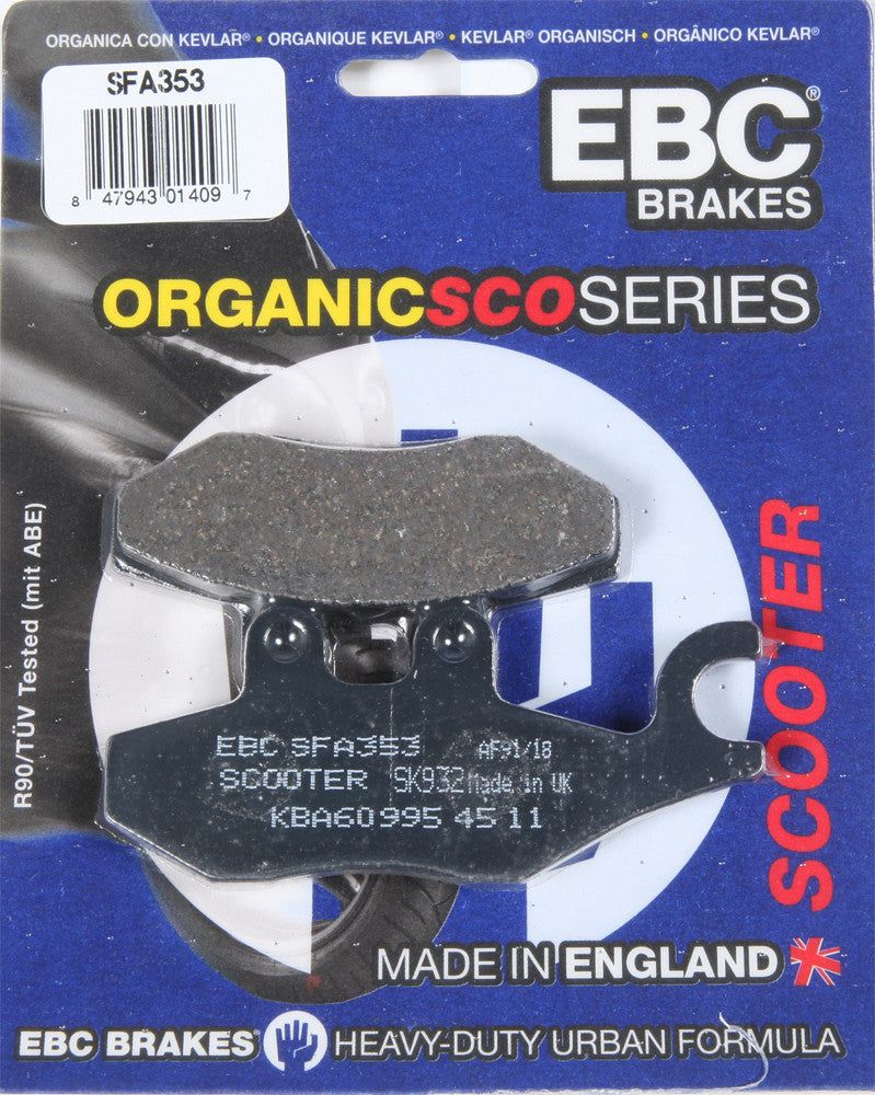 Load image into Gallery viewer, EBC 1 Pair Premium SFA Organic OE Replacement Brake Pads MPN SFA353