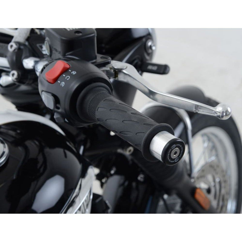 Load image into Gallery viewer, R&G Racing Black Bar End Sliders For 2017-2020 Triumph Bonneville Bobber