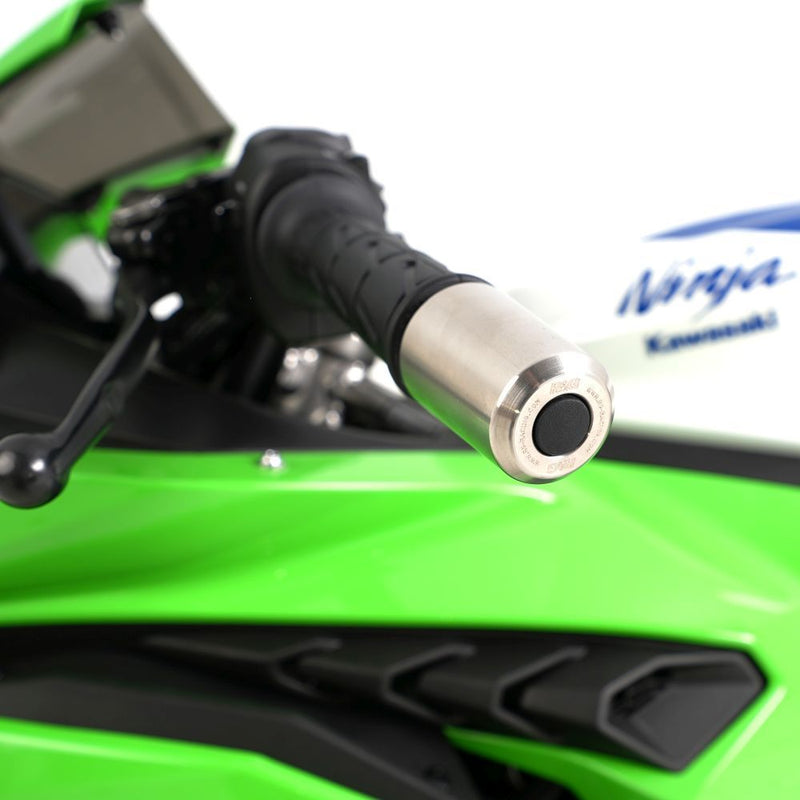 Load image into Gallery viewer, R&G Racing Stainless Steel Bar Ends For 2020-2024 Kawasaki Ninja ZX-25R