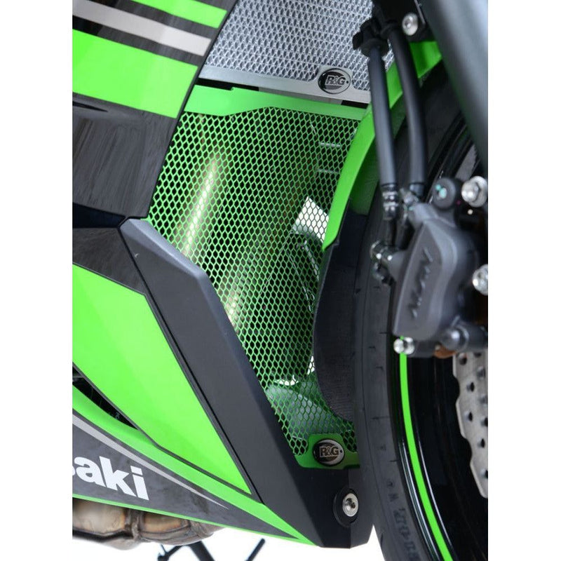 Load image into Gallery viewer, R&G Racing Black Downpipe Grill For 2017-2024 Kawasaki Ninja 650 EX650 DG0023BK