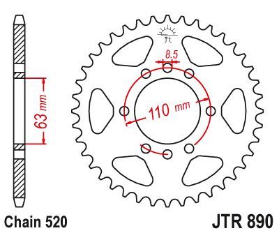 Load image into Gallery viewer, JT Sprockets Front Steel Sprocket 42 Tooth 42T 520 Chain JTR890.42zbk