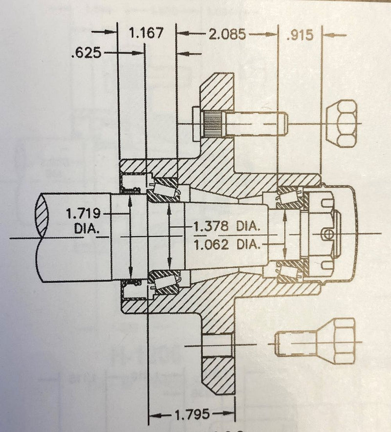 Load image into Gallery viewer, Trailer Hub Kit (H-1000-PR) 5 Bolt on 4-1/2 Inch Circle with 1-3/8" & 1-1/16" I.D. Bearings - One Pair