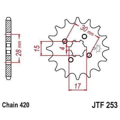 Load image into Gallery viewer, JT Sprockets Front Steel Countershaft Sprocket 15 Tooth 15T 420 Chain For Honda ST70 G2 Dax 1977-1980 JTF253.15