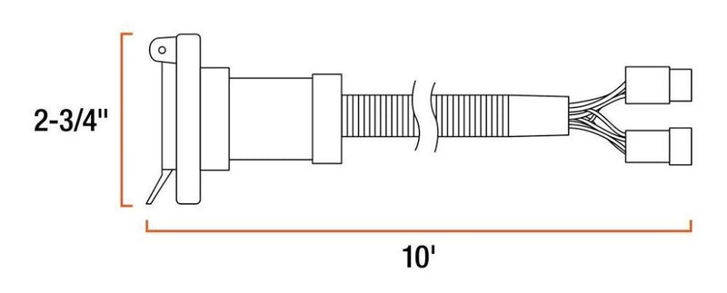Load image into Gallery viewer, 10' Custom Wiring Extension Harness, Adds 7-Way RV Blade to Truck Bed for Fifth Wheel and Gooseneck Hitches fits 1995-2009 Dodge Trucks