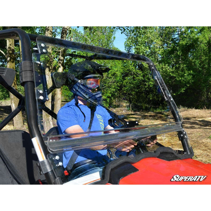 Load image into Gallery viewer, SuperATV Kymco UXV 450 Scratch Resistant Flip Windshield FWS-KY-UXV-001-70