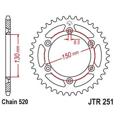 Load image into Gallery viewer, JT Sprockets Rear Steel Sprocket SC 49 Tooth 49T 520 Chain JTR251.49SC