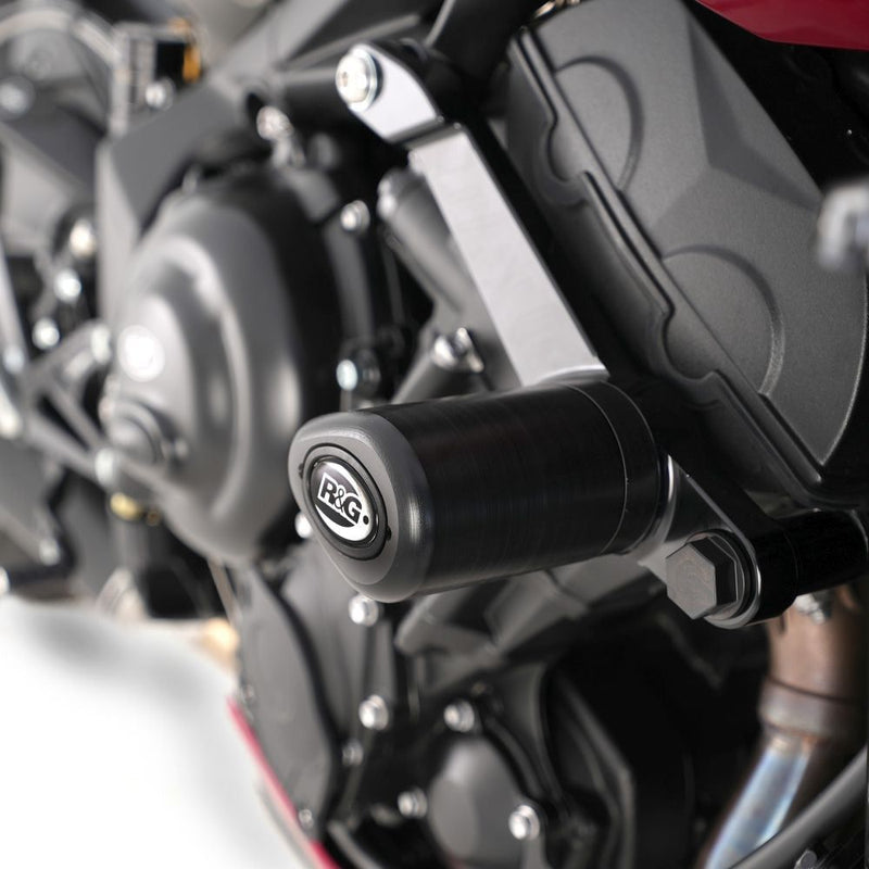 Load image into Gallery viewer, R&G Racing Black Aero Style Crash Protection Bobbins For 2017-2018 Triumph Street Triple R ABS 765