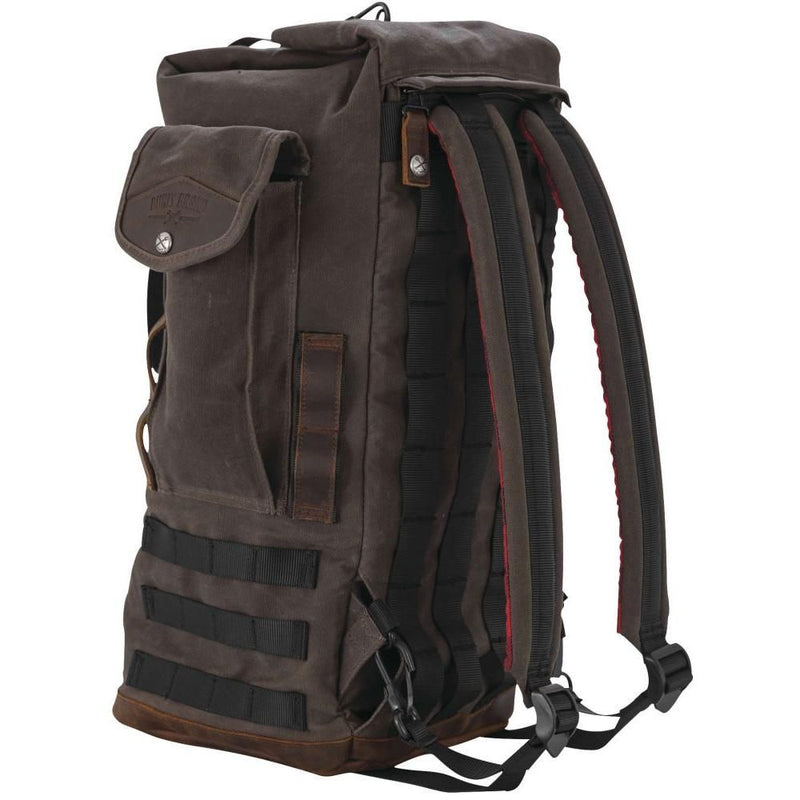 Load image into Gallery viewer, Burly Brand Voyager Sissy Bar Backpack Dark Oak - B15-1013D