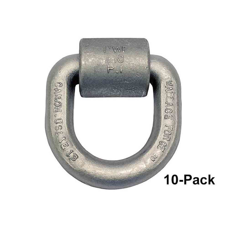 Load image into Gallery viewer, 10-Pack - Heavy Duty, Weld-On, 1 Inch Forged Tie-Down D-Ring