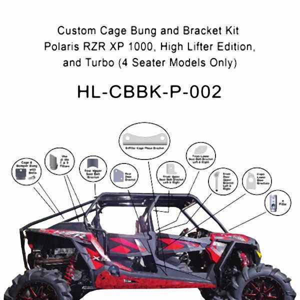Load image into Gallery viewer, High Lifter Custom Cage Bung and Bracket Kit For 4 Seater Models For Polaris Models HL-CBBK-P-002