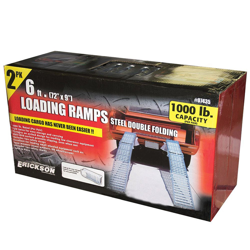 Load image into Gallery viewer, Loading Ramps - 6 Foot Steel, Tri-Folding, Arched, 1000 lbs. Capacity - Pair