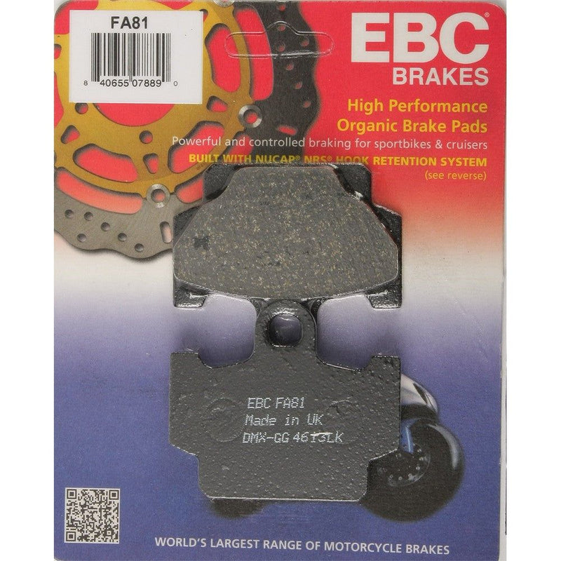 Load image into Gallery viewer, EBC 1 Pair Premium SFA Organic OE Replacement Brake Pads MPN FA81