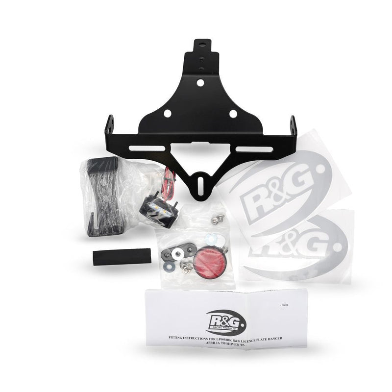 Load image into Gallery viewer, R&G Racing Black Tail Tidy License Plate Holder For 2008-2016 Aprilia Shiver 750